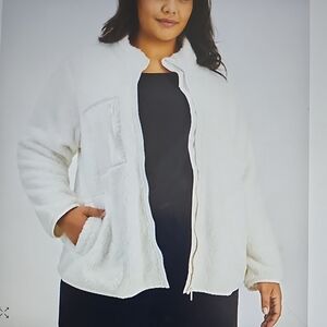 NWT ID Ideology Plus Size Sherpa Teddy Jacket 2X